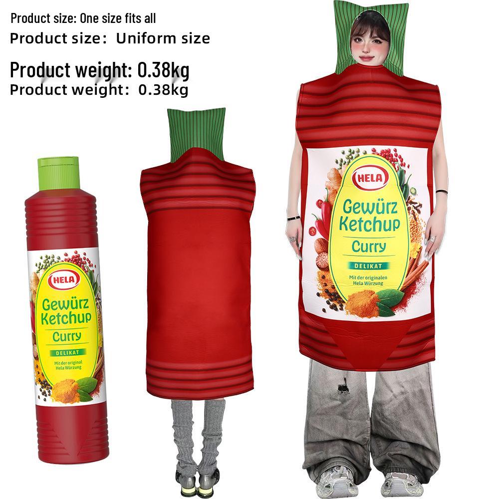 

Halloween Carnival Cosplay Costume Prop Doll Seasoning Jar for Adults One Size