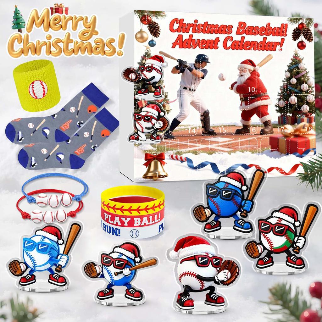 23d Christmas Advent Calendar, Baseball Toys For Kids And Teens, Surprise Gift Boxes For Boys, Girls, And Teens, Baseball Accessories And Decorations