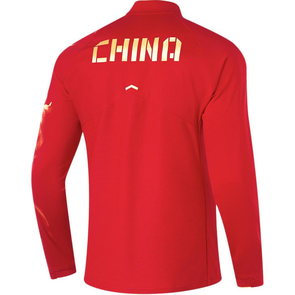 Li Ning Galda tenisa sērijas rāvējslēdzējs, stāvus apkakle, ar garām piedurknēm, vīriešu kapuce, ķiršu ziedu sarkana AYYU013-2