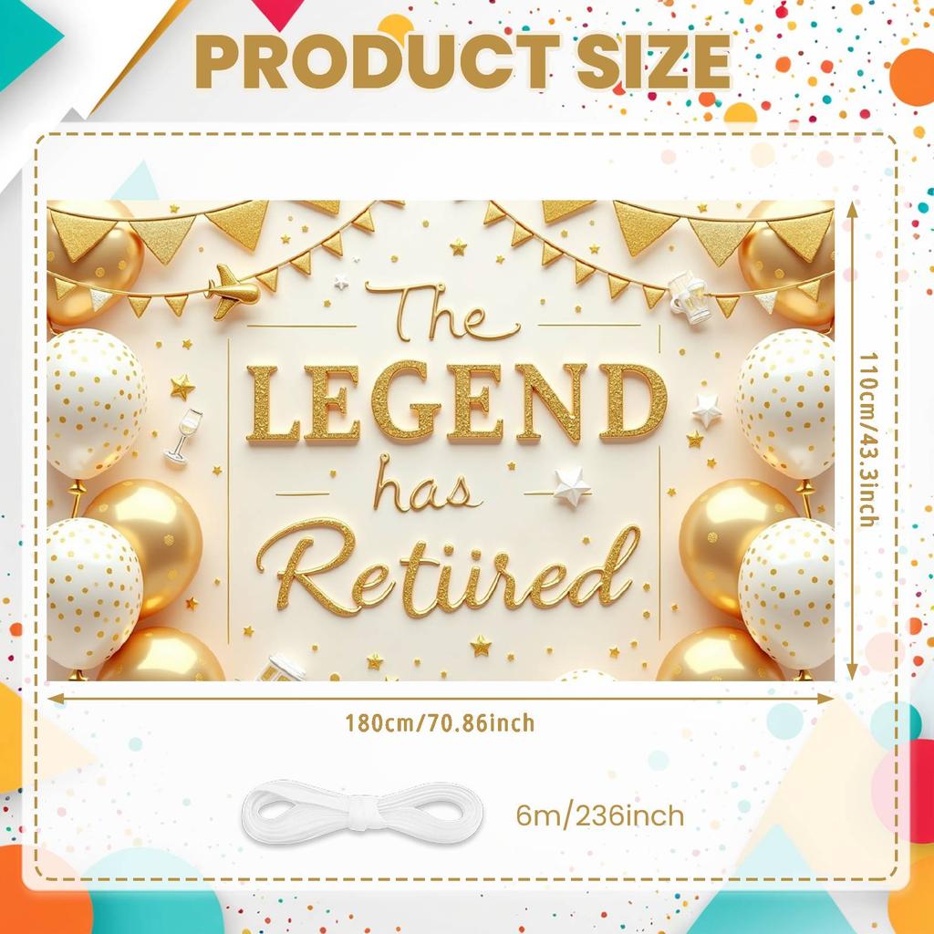Pension Party Backdrop Elegant Joyful Retirement Backdrop Retirement Banner Sparkling Background For Happy Send-off Friends