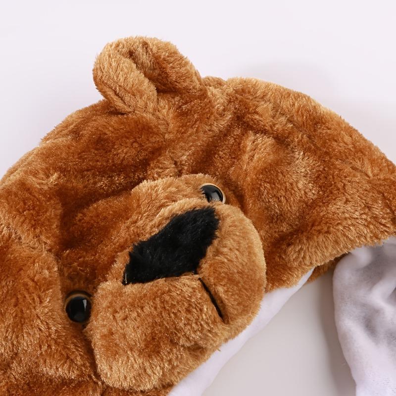 Plush Winter Animal Hat Warm Winter Hood for Adults Bear Earflap Hat Pom Costume Accessory Party Ski Cap