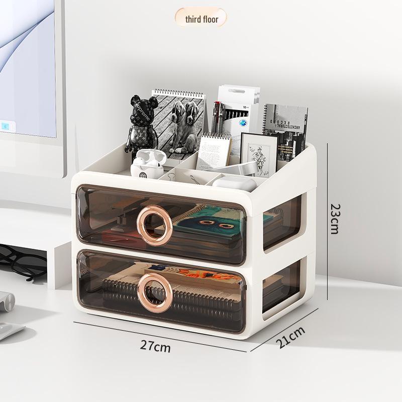 Elegant Vanity Table & Makeup Storage Box with Transparent Drawers