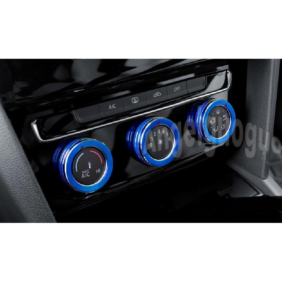 For Volkswagen Golf 7 MK7 2014- T-Roc Aluminum Alloy Air Conditioning Knob Cover Control Switch Decoration Ring Car