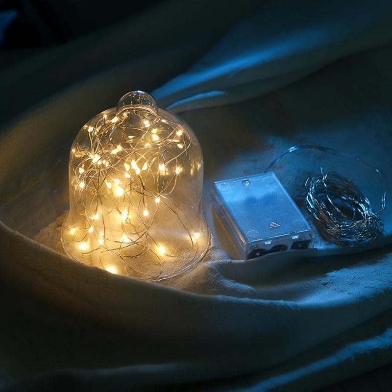 Fairys Lights Battery Operated String Lights 10 LED Mini String Lights Silver Wire Firefly Lights for Vases Bouquet