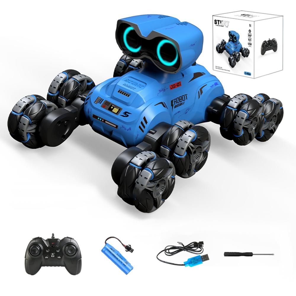 

YT6639 8 Wheels Stunt Robot Remote Control Car with LED Light and Music Kids Toy Blue