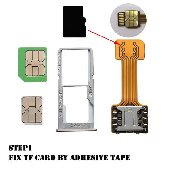 TF Hybrid Sim Slot Dual SIM Kartenadapter Micro SD Extender für Android Phone