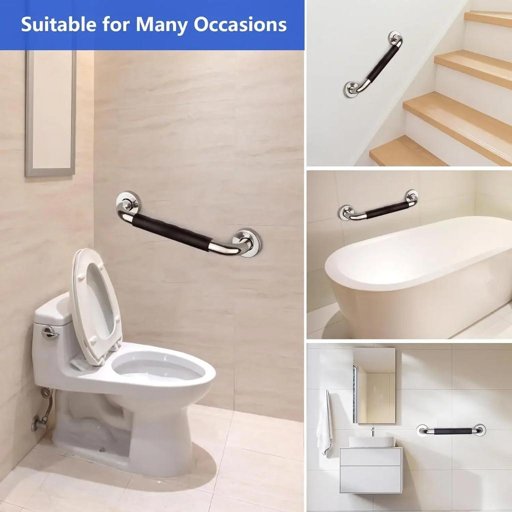 Shower Toilet Handrail Stainless Steel/Plastic Bathroom Tub Grab Bar Anti Slip Prevent Falls for Elderly Safety Support Handle