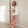 Women's Long Sleeve Graphic Tee Crew Neck Casual Cotton Top