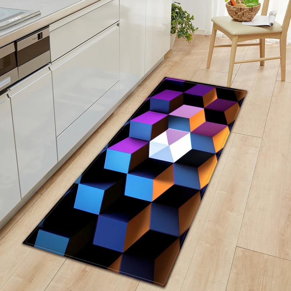 Creative Colorful Geometric Pattern Home Kitchen Floor Mat Door Front Decoration Floor Mat