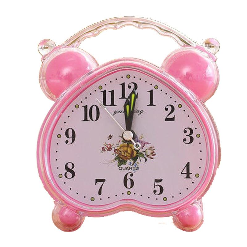 Alarm Clock Children Cartoon Clock Crystal Simple Internet Celebrity Small Alarm Desk Clock Jump Seconds Do Not Mute