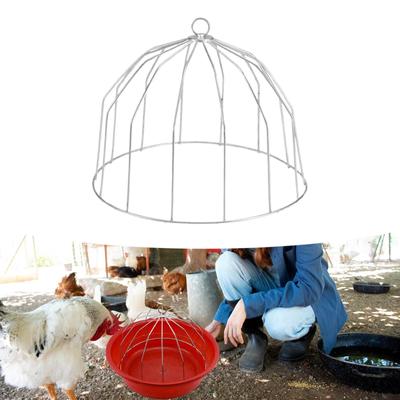 Poultry Feeder Cover Chicks Feeding Tray Guard Easy To Use Portable Versatile with Handle Farming