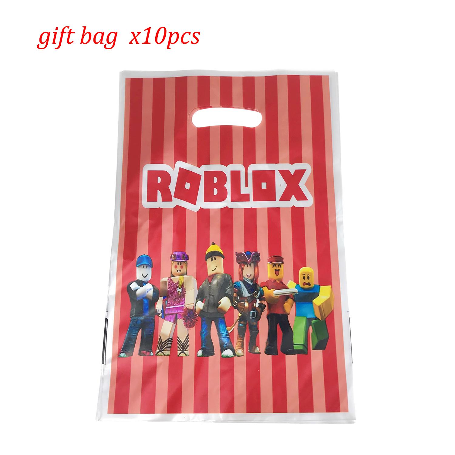 

Roblox Birthday Party Decorations Supplie Game Celebration Balloons Disposable Tableware Cup Plate Baby Shower Toys Round Sensory Compression Bouncy