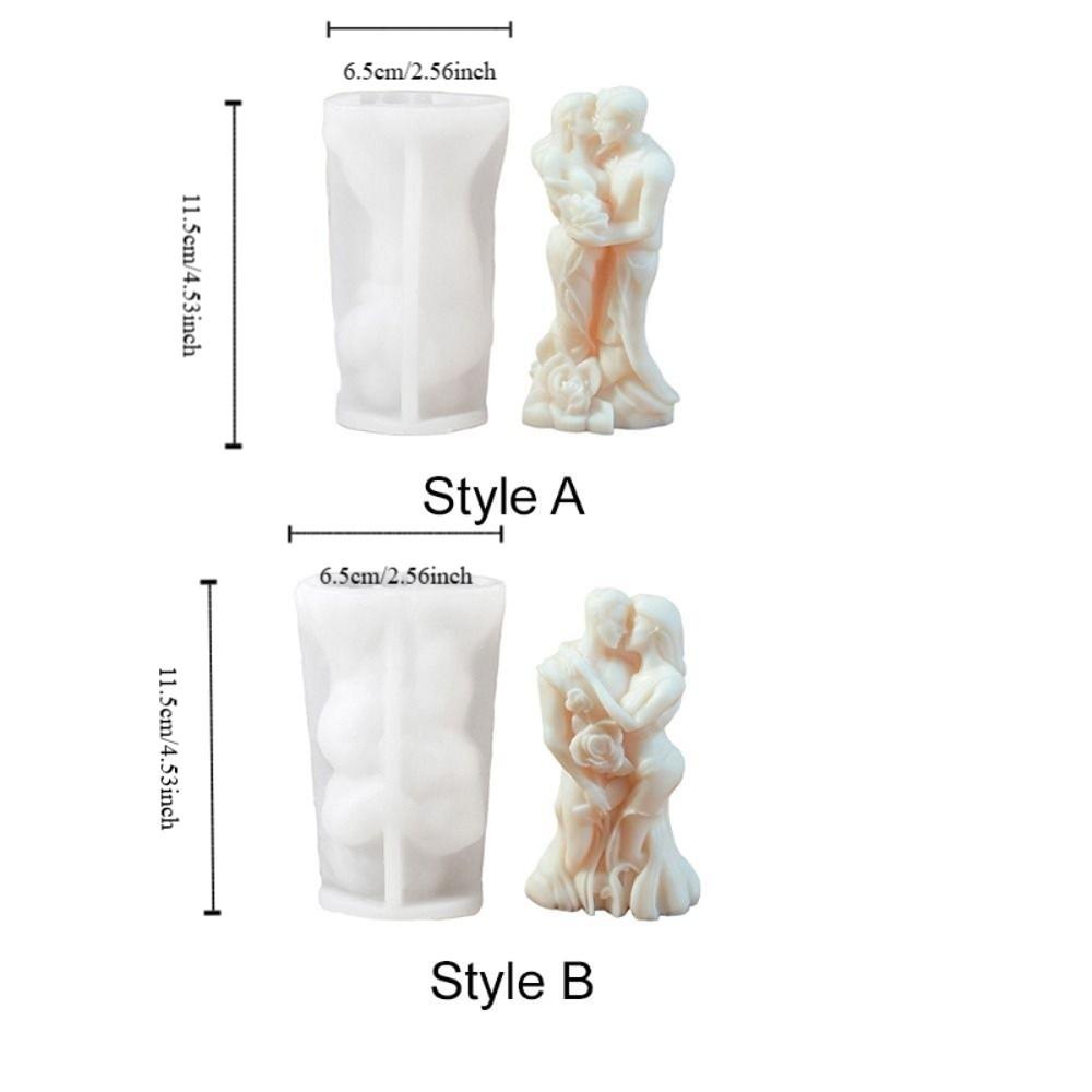 Romantic Silicone Valentine's Day Candle Mold Reusable DIY Plaster Mold Easy To Demold Non-slip Ornaments Mold Home Decor