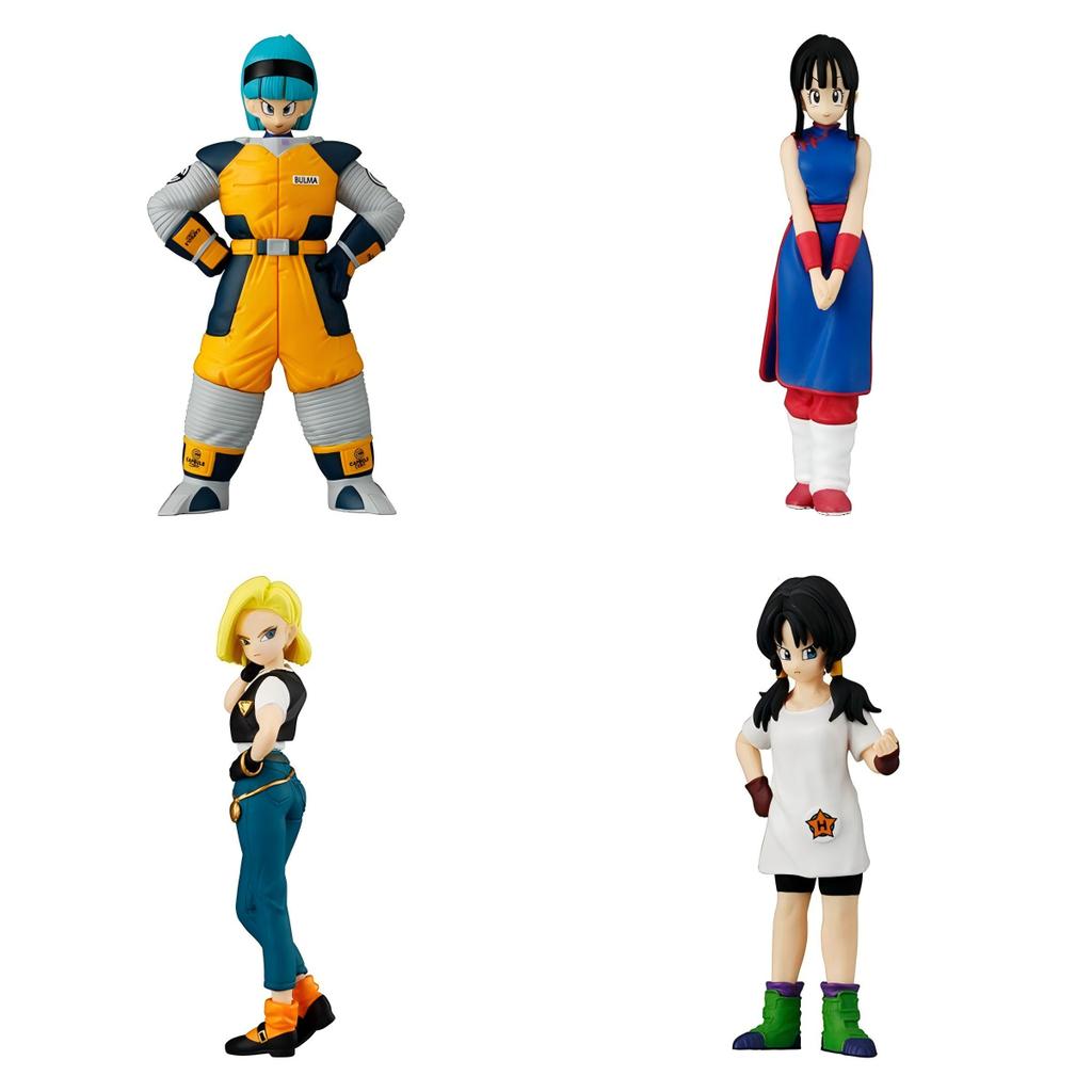 Gashapon Action Figure Model Toy Z HG Female Characters Chi-chi Bulma Android 18 Pose Statue Collectible Set