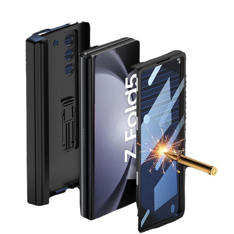 Magnetic Snap-On Foldable Phone Case Galaxy Z Fold5 With Stand Full Coverage PU Leather Cover In Multiple Colors