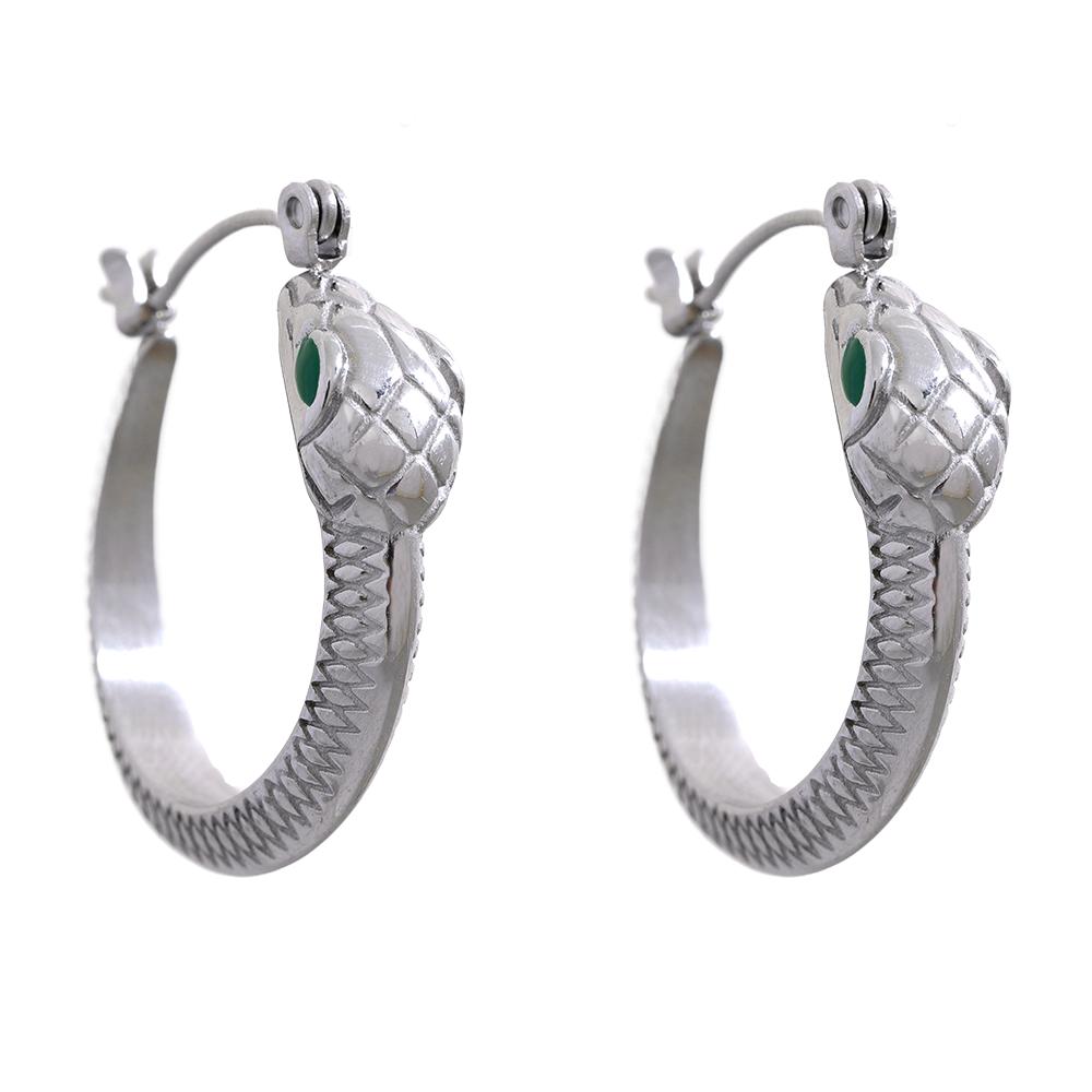 

Yhpup Stainless Steel Snake Hoop Earrings for Women Gold Color Waterproof Fashion Exquisite Vintage Classic Jewelry Party Gift