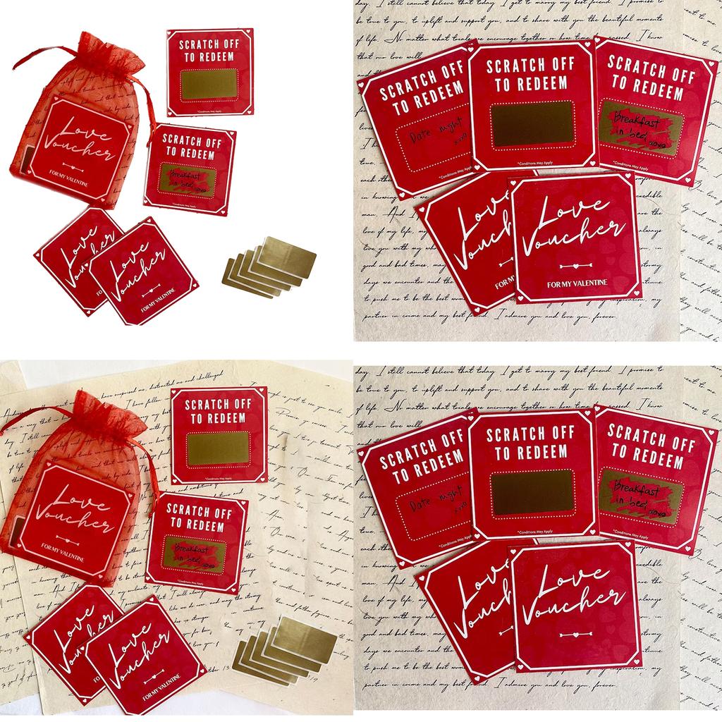 Festive Valentine's Day Scratch Tickets Love Scratch and Discover Tickets Scratch-off Cards Unique Valentine's Day Gift