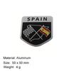 Spain National Flag for Laptop Wall SUV Off Road Car Engine Hood Fender Trunk Tail Rear Decal Emblem Badge Sticker