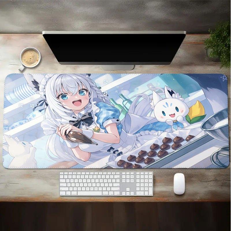 Gawr Gura Hololive Anime Large Mouse Pad Nonslip Hd Printed Desk Mat For Laptop Pc Gaming Home Office Study Use