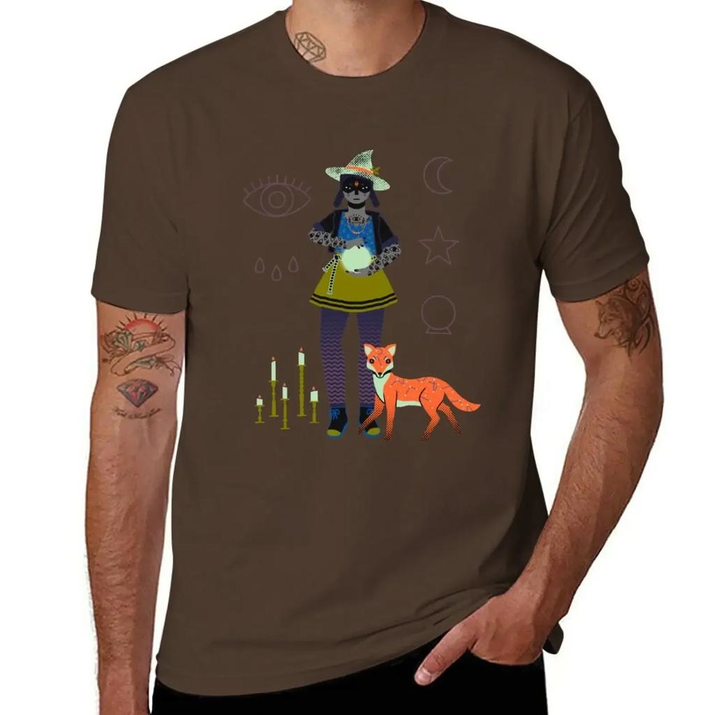 Witch Series Crystal Ball Tshirt Kawaii Clothes Heavyweights Customs Design Your Own Unisexs Tshirt