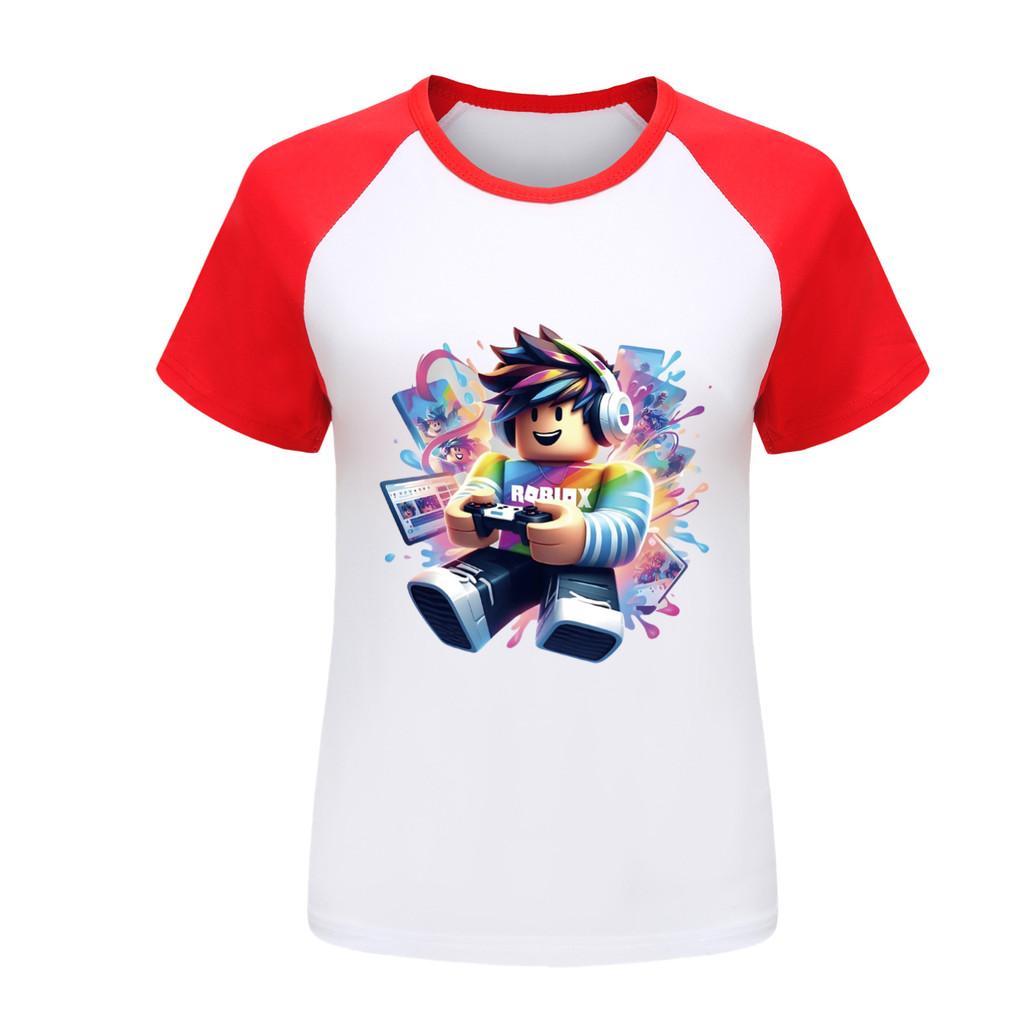 5529 Kids Boys Girls Roblox Printed Raglan Sleeves T-Shirt