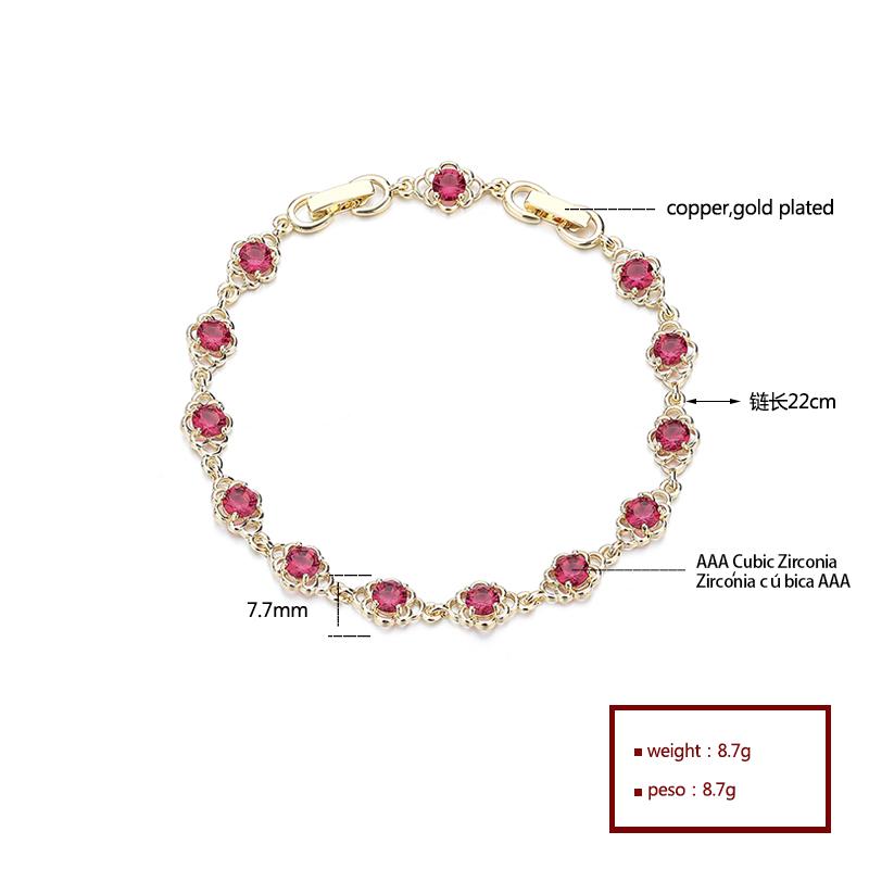 China Factory Top Design 18K Gold Plated Cubic Zircon Custom Charm Bracelet Fashion Jewellery Import Accessories