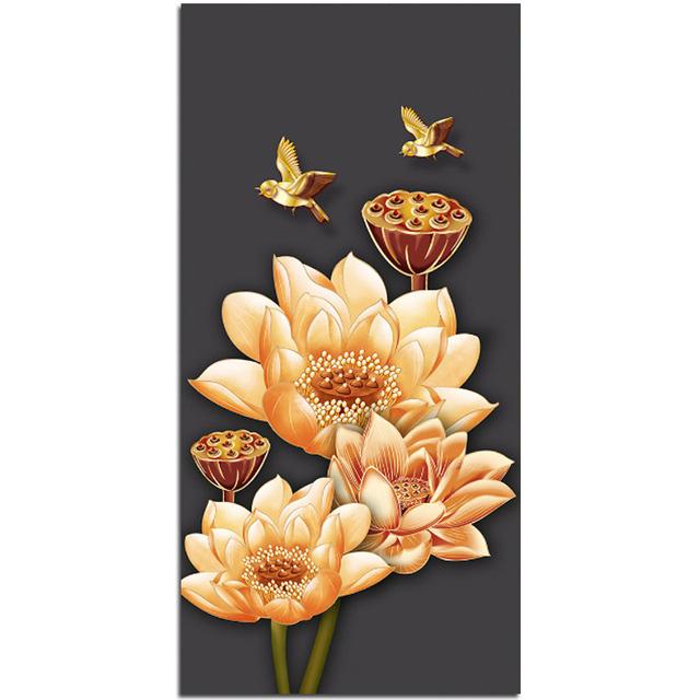 Modern New Chinese Style Watercolor Lotus Flower Fish Wall Pictures For Living Room Home Decor Canvas Print Poster Gallery Art No Frame