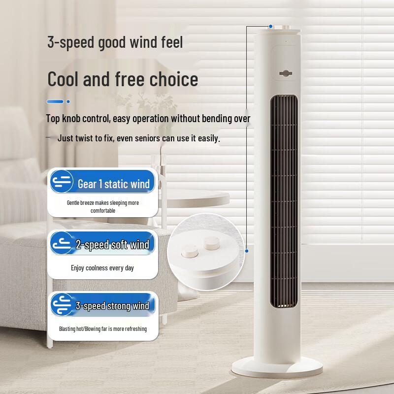 Airmate Bladeless Tower Fan with Natural Breeze CN plug (adapter included)