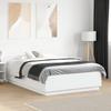VidaXL Bed Frames with LED Lights, Double Bed with Slat Base, Adult Bedroom Bed, Modern, White 135x190 Cm 3209646