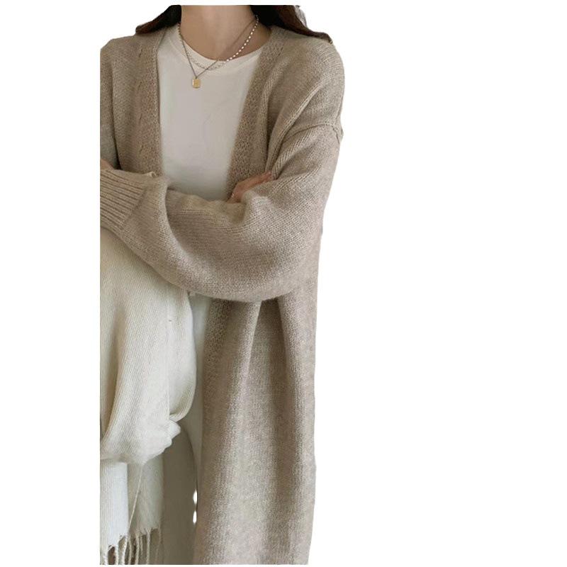 2023 Autumn Retro Loose Casual Knit Cardigan Sweater for Women