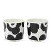 Marimekko Latte Mug Pair, Unikko Coffee Cups, Black X White, 70637 190 [Parallel Import]