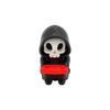 Small Table Decorative Figure with Hooded Skull Character, Collector Shelf Piece for Desk Display and Themed Styling
