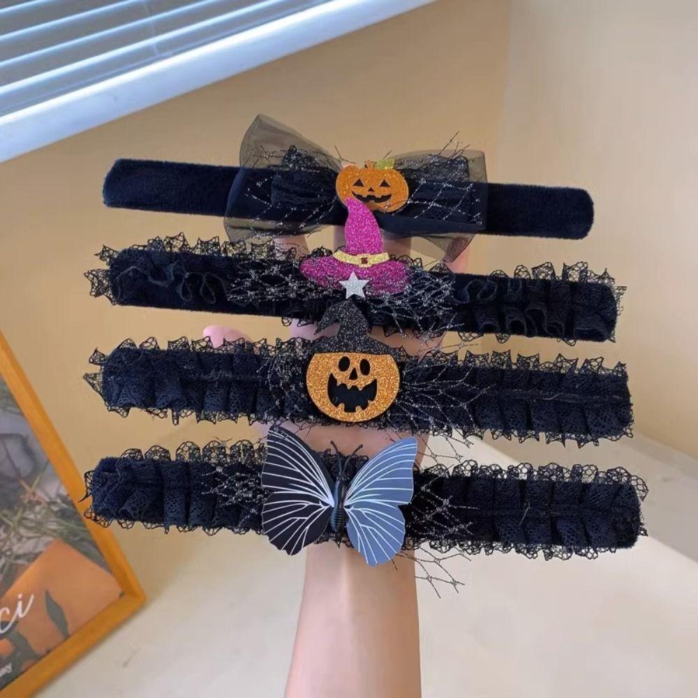 

Halloween Pumpkin Slap Wristband Pat Circle Pumpkin Ring Slap Bands Halloween Gift