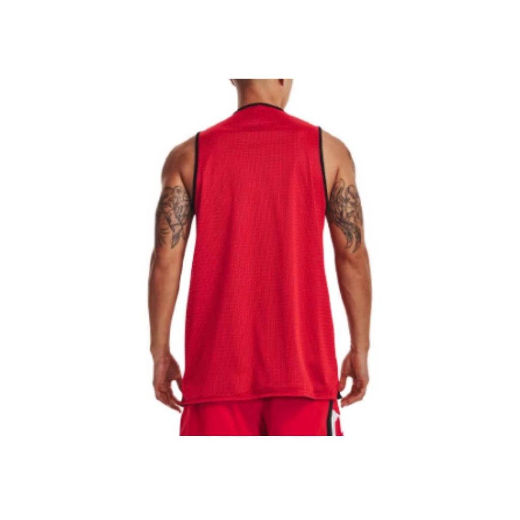 Under Armour Reversible Sports Running Fitness Training Letter Logo Print Breathable Round Neck Sleeveless Basketball Vest Men Tops Red 1377310-600