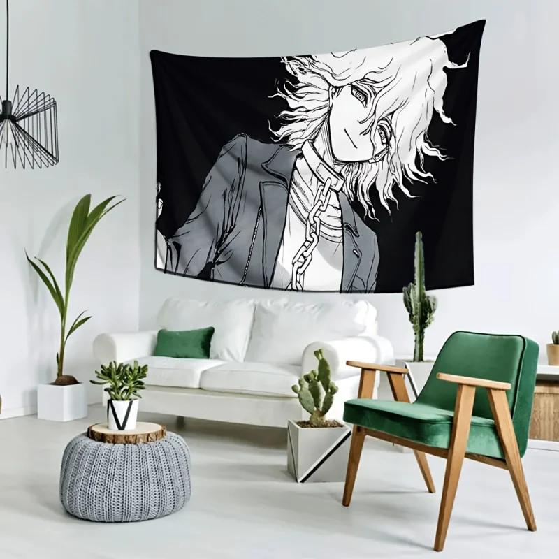 Danganronpa Nagito Komaeda Wall Tapestry Black & White Anime Print for Bedroom, Living Room, Otaku Home Decor