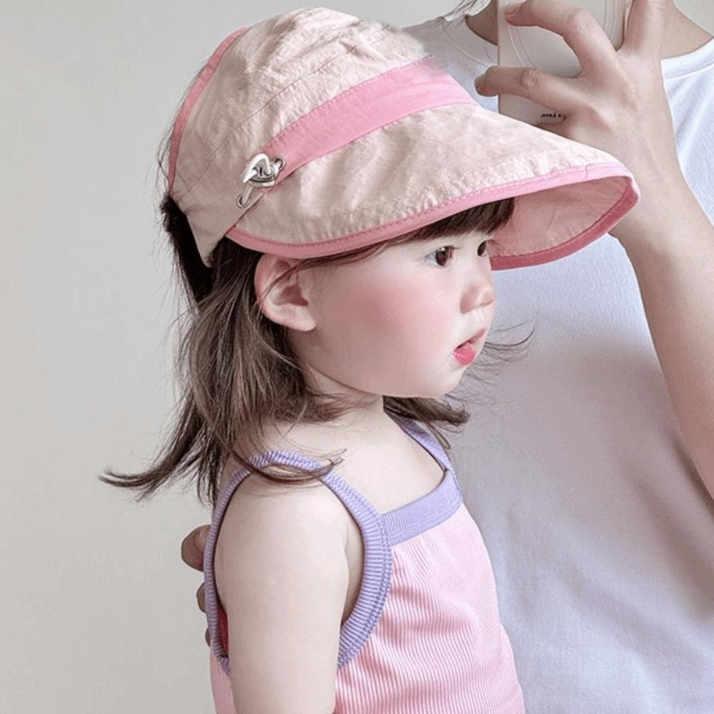 Quick-dry Summer Kid Sunhat Solid Color Children's Empty Top Cap Candy Color Bucket Hat  Girls