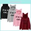 Streetwear Hoodie For Women With Letter Pattern And Cotton Blend For Casual Fall Fashion