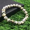 8 mm Naturlig Dalmatisk Jaspis Ädelstenspärlor Armband, Handgjort Unisex Armband, Elastiskt Armband, Unisex Pärlsmycken För Gåva RBB-1