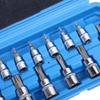 HFS (R) 13-Piece Torx Bit Socket Set, Star Shape, 6.35mm, 9.52mm, 12.7mm, for Storage Boxes, Cars, and Equipment