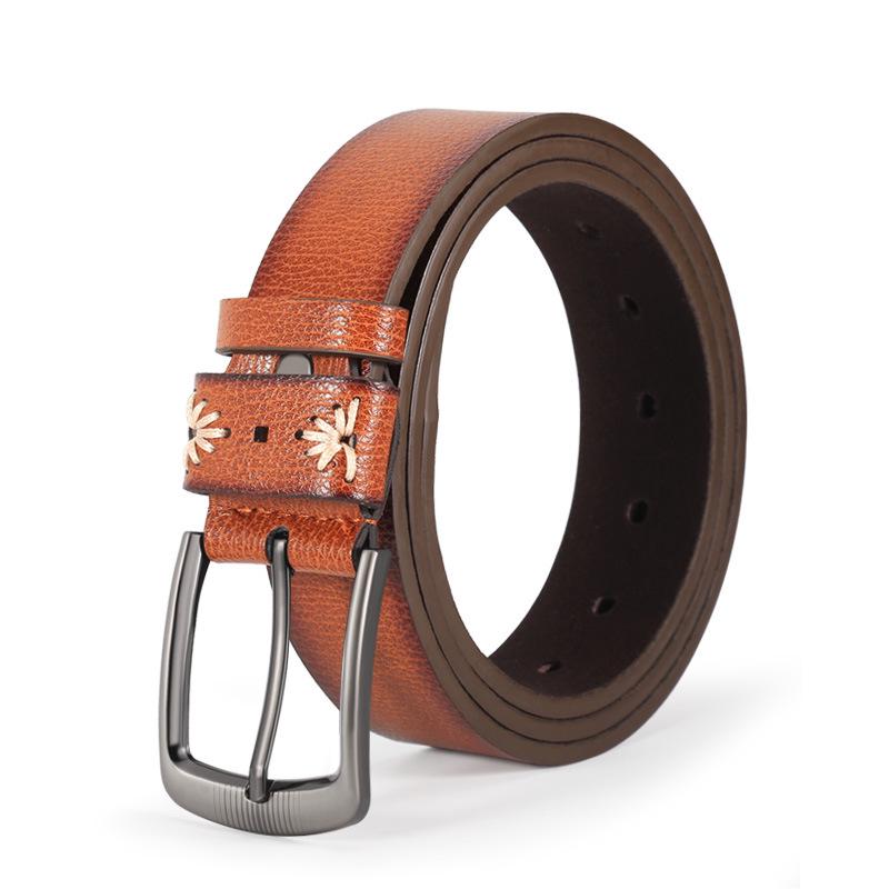 Ceinture décontractée en cuir PU avec boucle ardillon en alliage pour homme