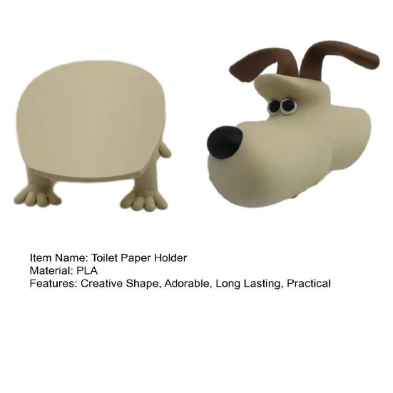 Cartoon Dog Toilet Roll Holder Paper Rack Easy to Install Decorative Waterproof Free