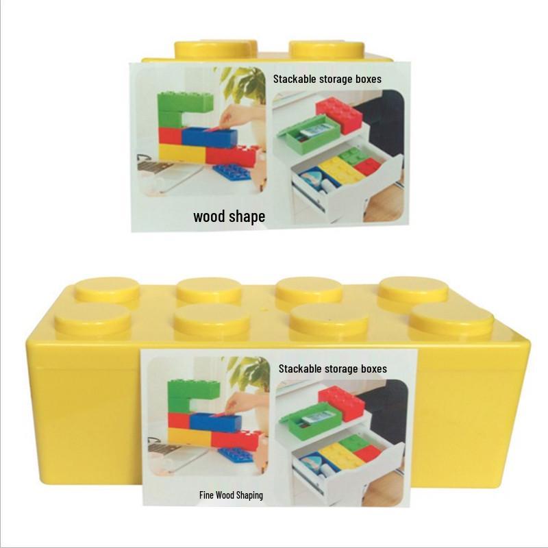 Stackable Block-Shaped Desktop Storage Organizer Box