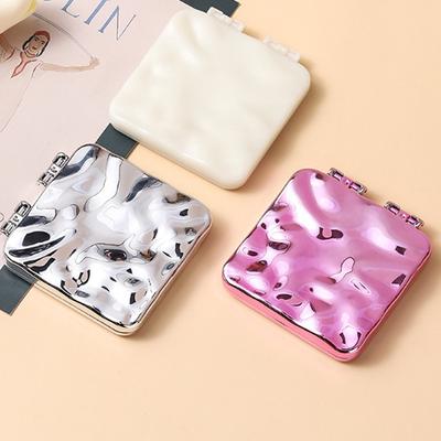 Portable Double-Sided Folding Cosmetic Pocket Mirror Plating Makeup Mirror