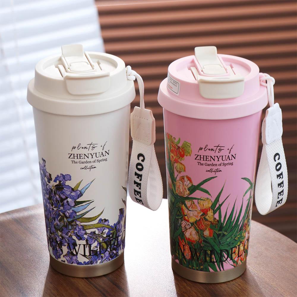 Stainless Steel Coffee Vacuum Flask 500ML Coffee Thermos Mug Travel Thermal Cup  Children Girls Boy