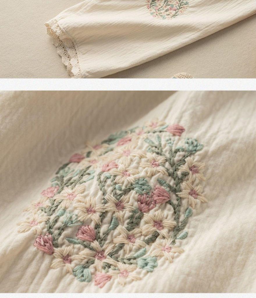 Damskie bawełniane i lniane spodnie haremowe z artystycznym haftem koronkowym, dziewięciopunktowe, o luźnym kroju, letnie, codzienne bloomersy.