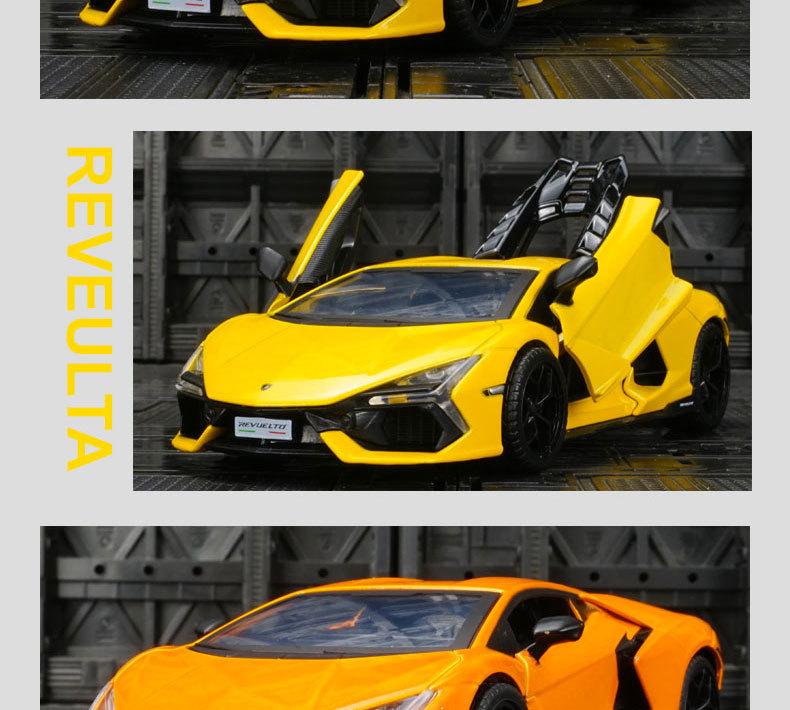 Caipo 88737 Lamborghini Aventador Alloy Model Car with 3 Opening Doors - Pull Back Toy for Kids