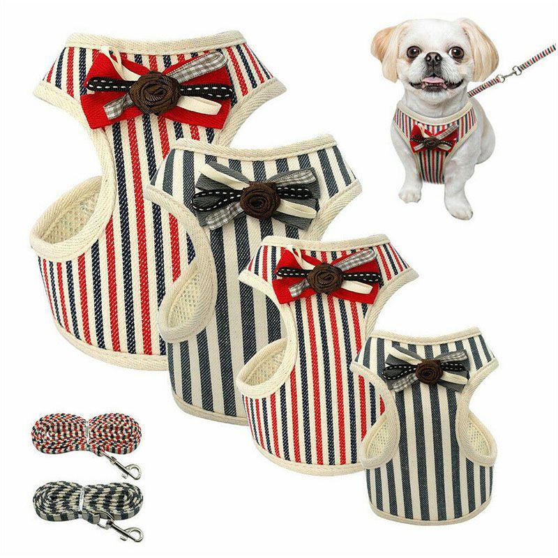 Soft And Breathable Mesh Dog Harness Vest With Matching Leash For Small Medium Pets