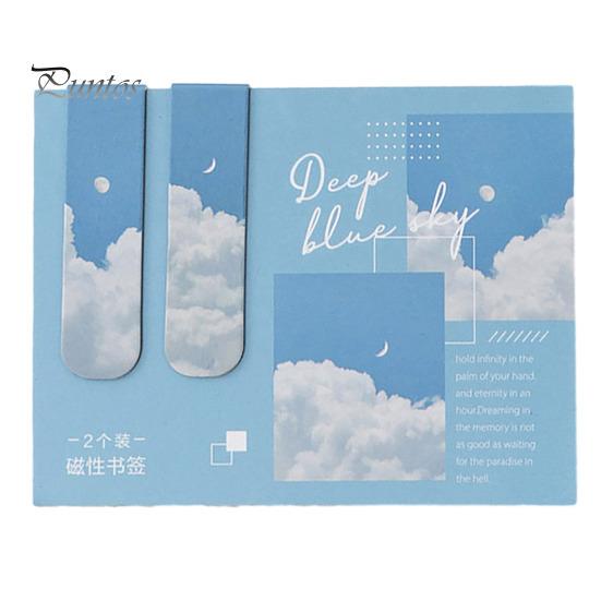 

2 шт. магнитная закладка романтическое облако небо пейзаж простой и литературный книжный маркер зажим для книголюба милый книжный маркер-маркер магнит для поиска