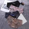 Women Panties Lace Decor Breathable Ultra-thin See-through Low Waist Anti-septic Elastic Bow-knot Women Briefs Inner Wear