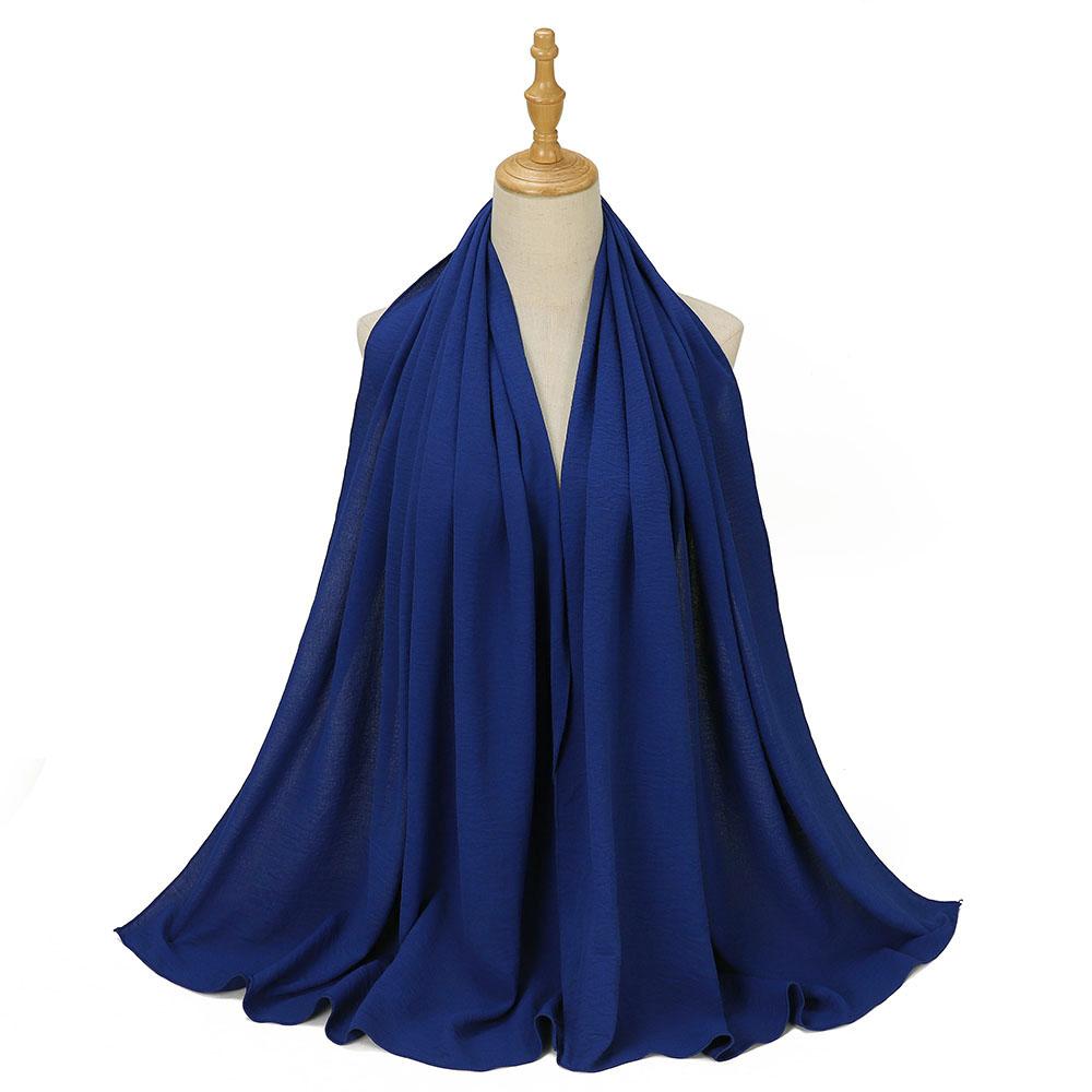 High Quality Muslim Crinkled Hijab Veils For Women Ladies Plain Scarf Winter Shawl Luxury Lady Wrap Scarf Supplier